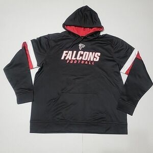 Atlanta Falcons NFL Team Apparel Pullover Black Hoodie Sweatshirt Men Size 2XL